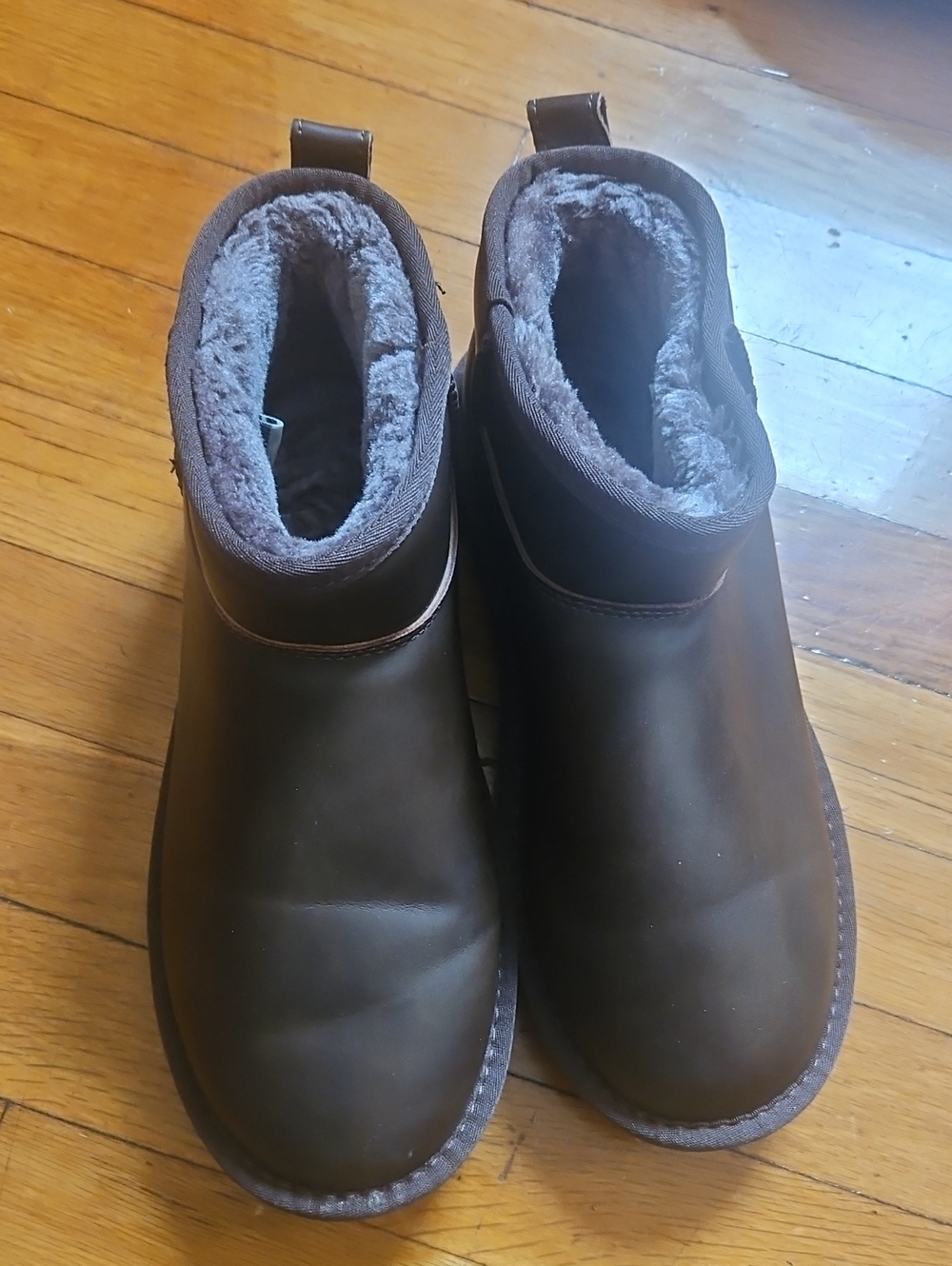 Ladies Plush-Lined Ankle Boots - Brown